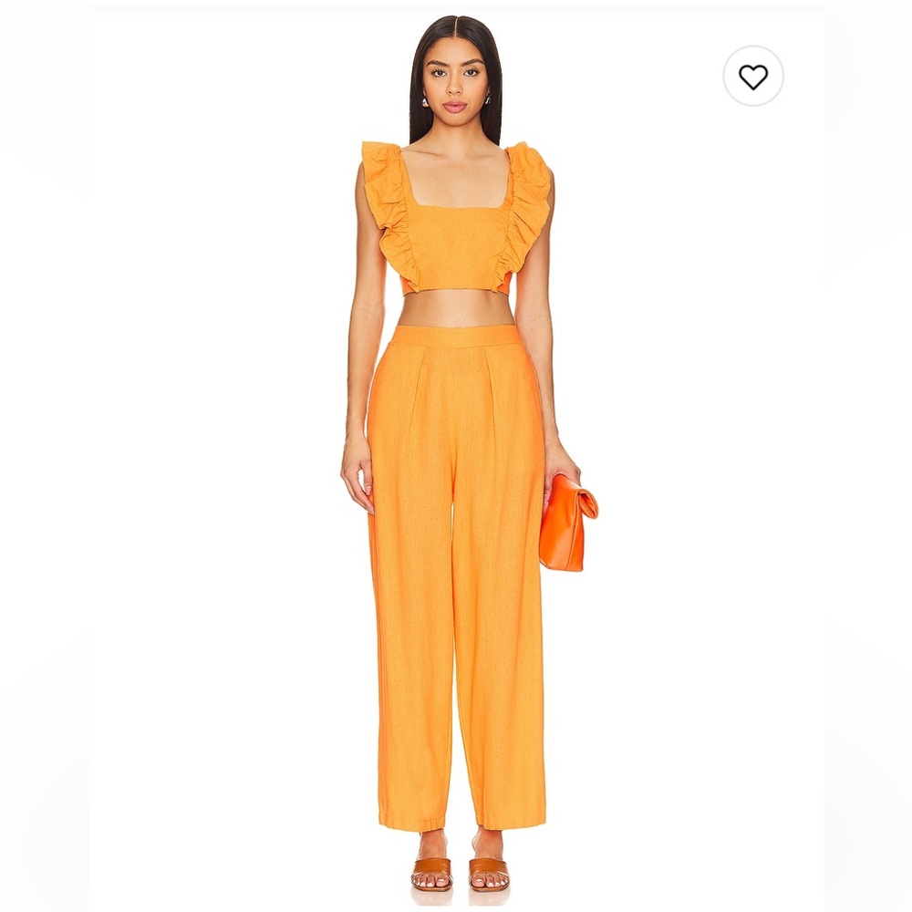 NWT - Peixoto - Orange Ruffle Two-Piece Set - medium